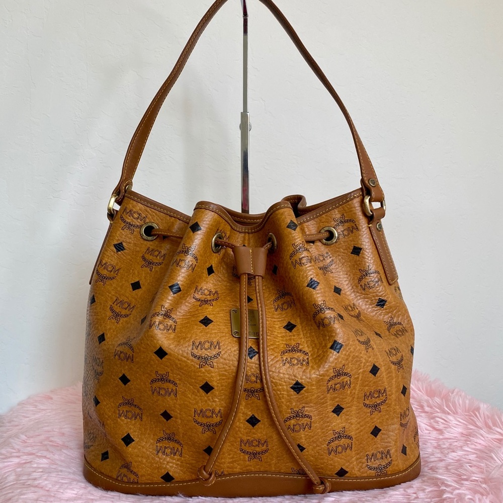 Authentic MCM Visetos Bucket Shouldr Bag